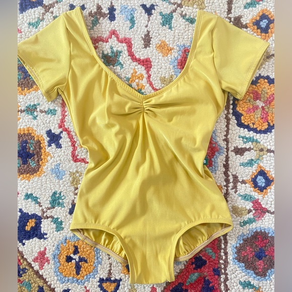 LuckyLeo Other - LuckyLeo Moon low-back Leotard in Gold